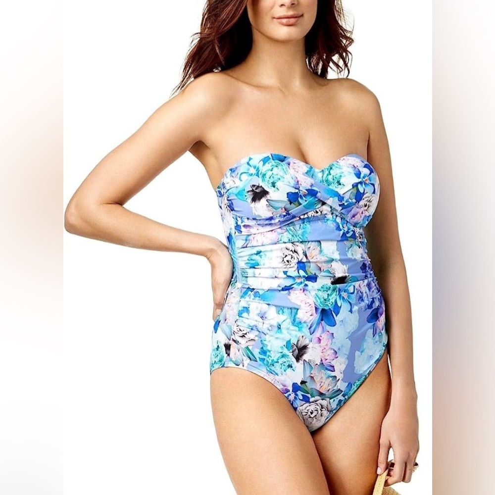 Calvin Klein One Piece Floral Swimsuit Size 10 NWOT